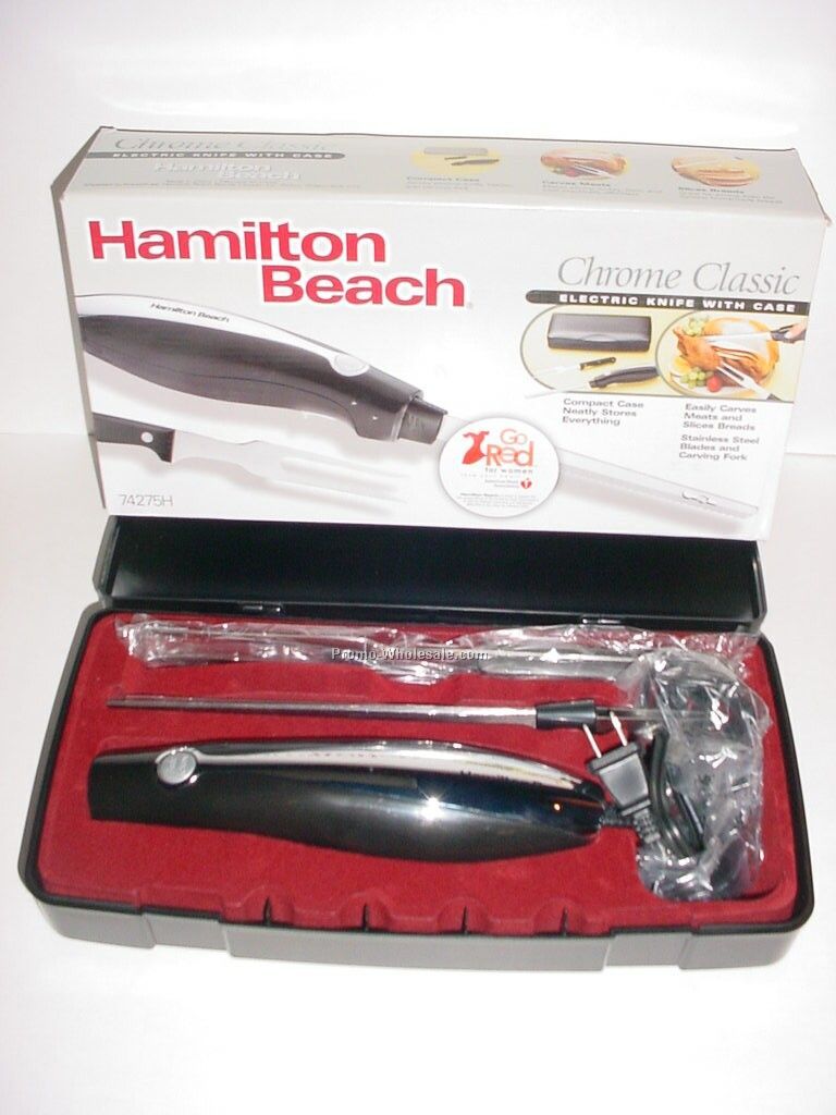 Hamilton Beach Knife With Case, Black & Chrome