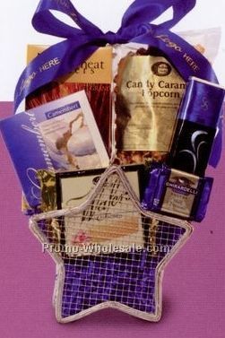 Holiday Silver Mesh Star Gift Basket