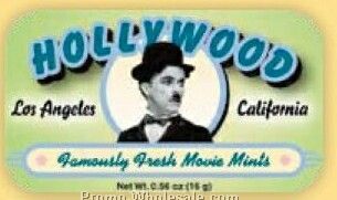 Hollywood Charlie Chaplin "famously Fresh Movie Mints" - Stock Design