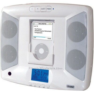 Isound Wall Ipod Dock Speakers & Alarm Clock