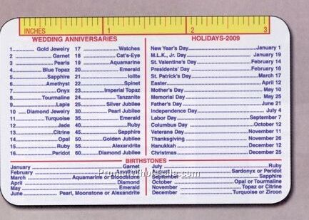 Laminated Stock Wallet Card (Anniversary/ Holiday/ Birthstone Chart)