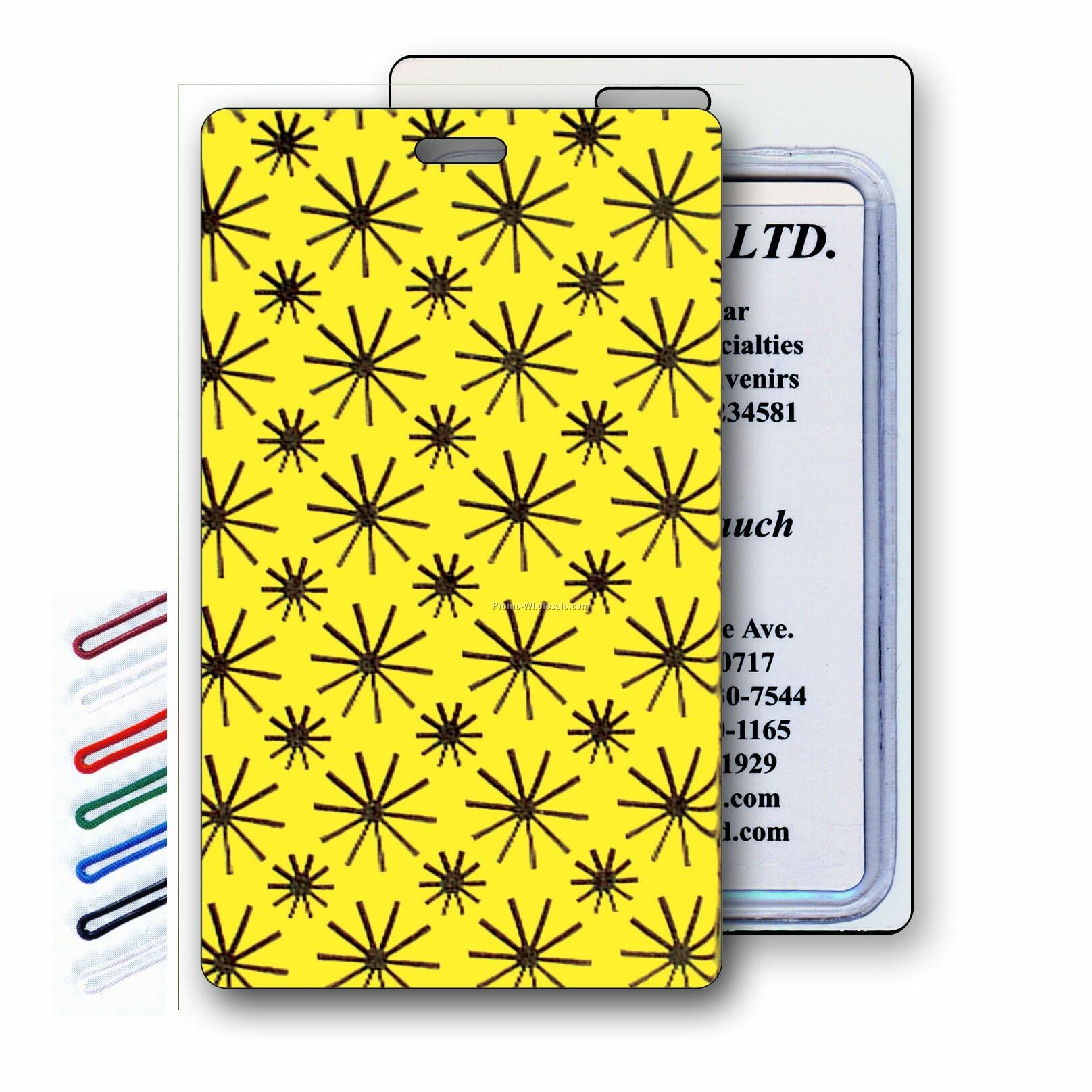 Lenticular Luggage Tags - Stock / Animated Wheel / Turning Black Star Spin