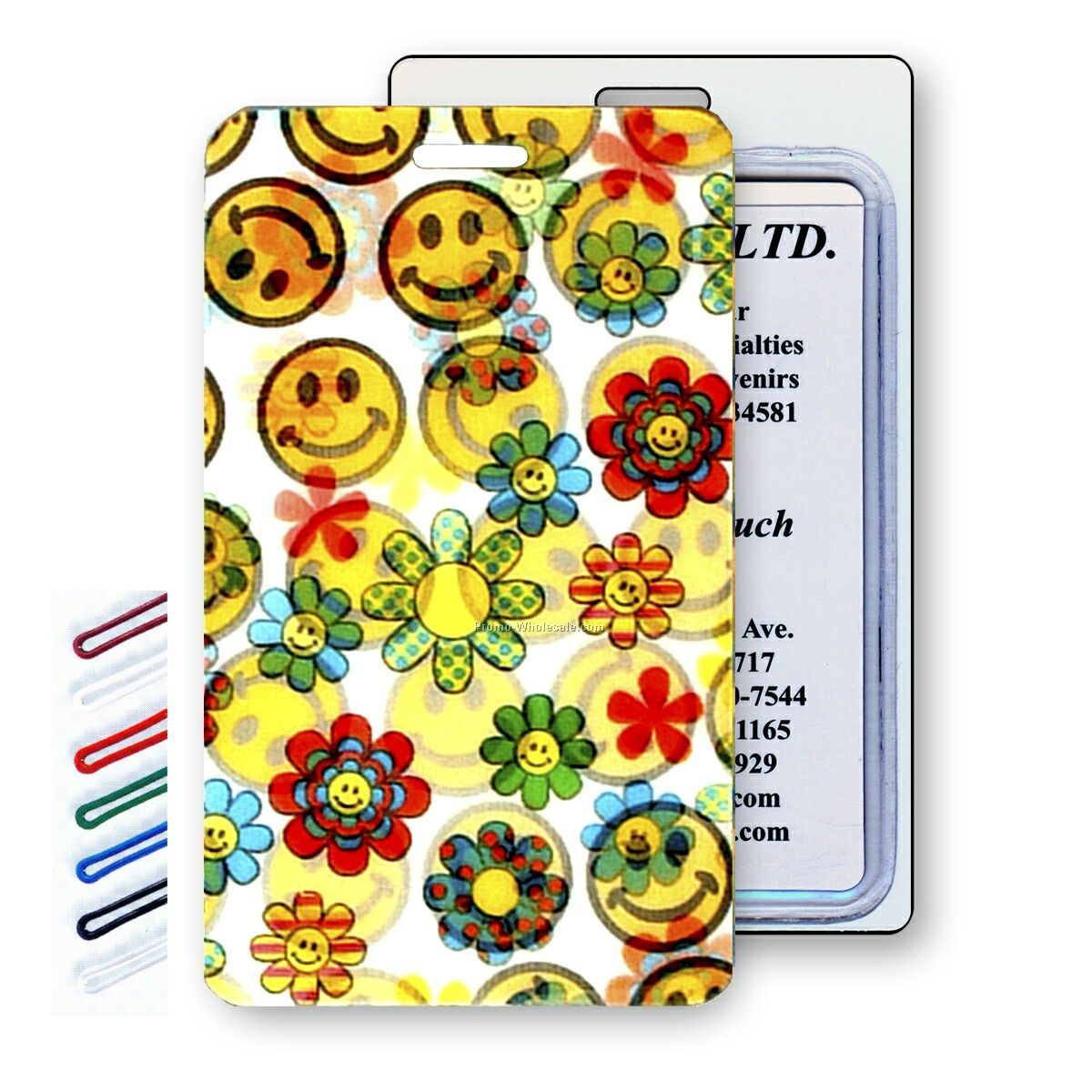 Lenticular Luggage Tags - Stock / Flip Smiley Faces & Flowers