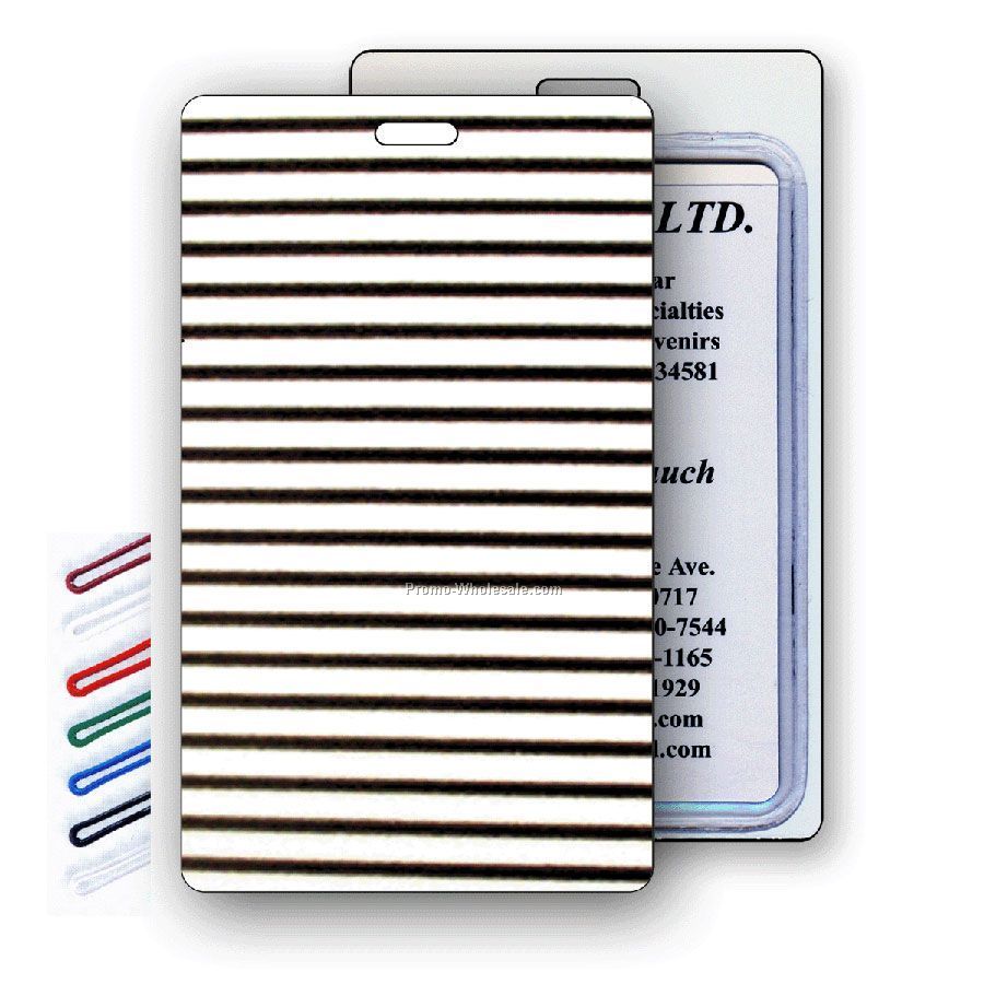 Lenticular Luggage Tags - Stock / White With Black Stripes