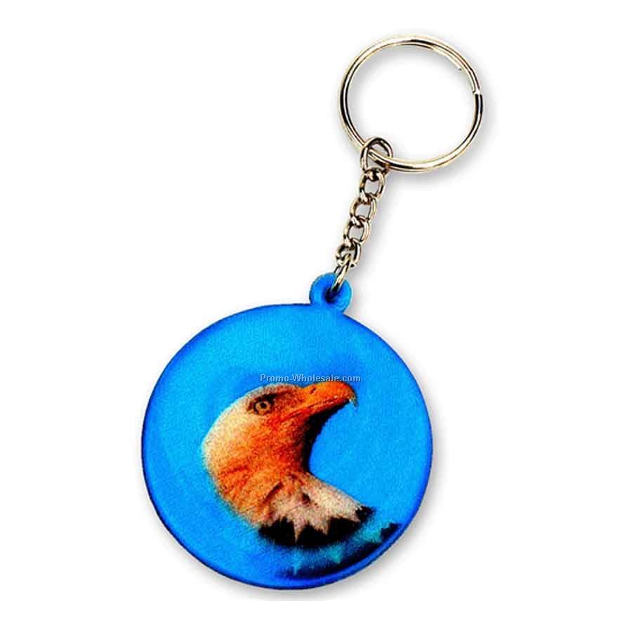 Lenticular Pvc Key Chain - Custom Circular Shape