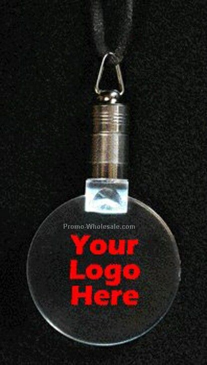 Light Up Acrylic Pendant Necklace - Round
