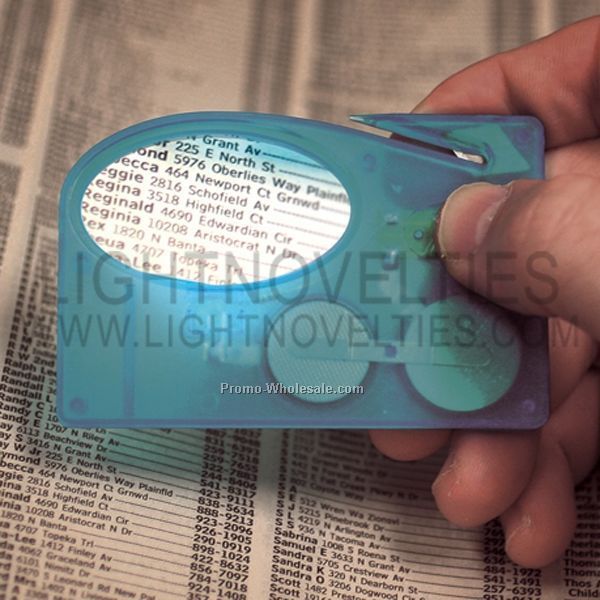 Light Up Letter Opener W/ Magnifier (Blue)