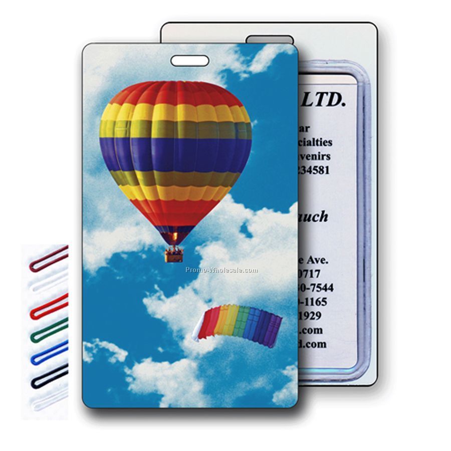 Luggage Tag 3d Lenticular Hot Air Balloon, Stock Image - Blank Product