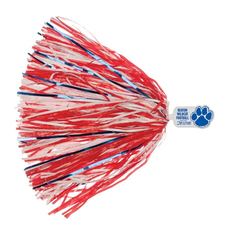 Mascot Glitter Pom Poms W/ 750 Streamers- Paw End