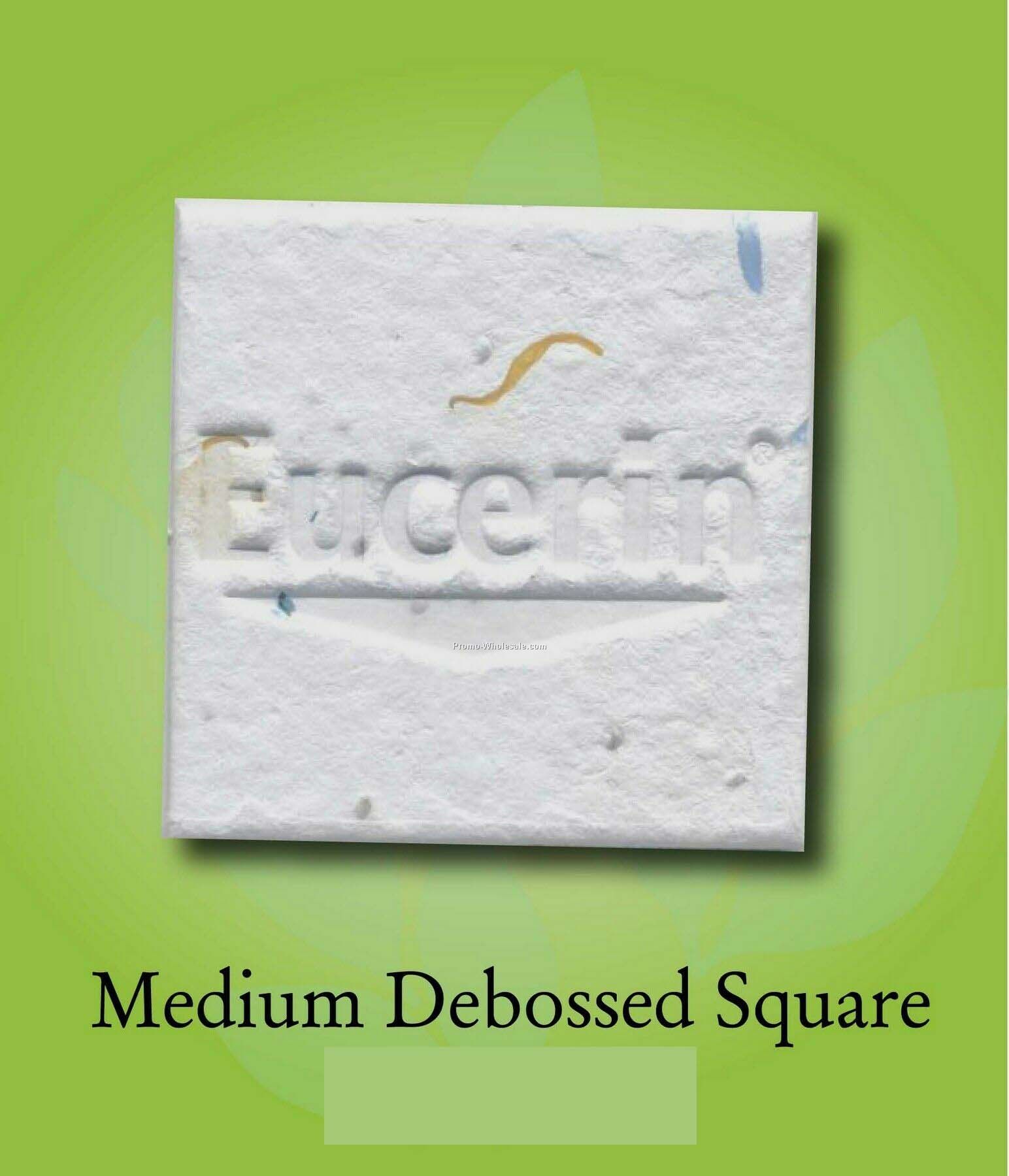 Medium Debossed Square Ornament W/ Embedded Seed