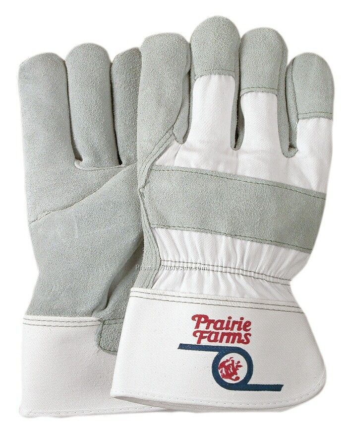 Men`s Select Suede Cowhide Leather Palm Construction Gloves (Large)