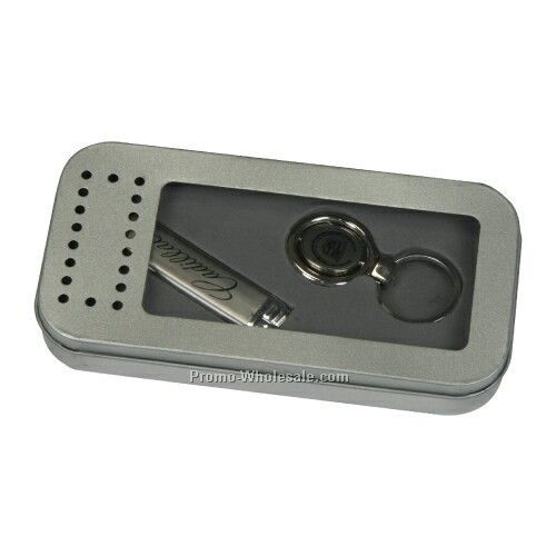 Metal Lighter & Key Tag Gift Set