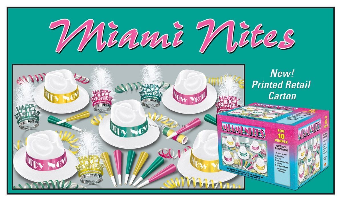 Miami Nites Assortment For 10 W/ Retail Price On Carton