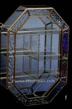 Mirrored Wall Curio Case - Box Medallion (14"x10"x3")