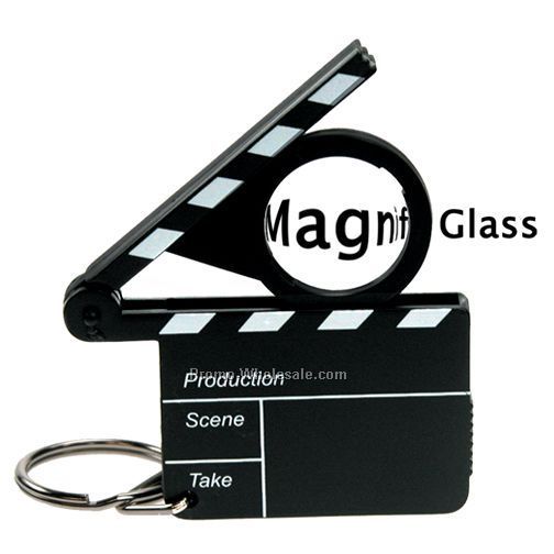 Movie Clapboard W/ Magnifying Glass And Keychain