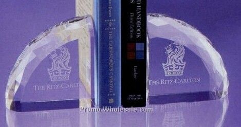 Ovation Optical Crystal Faceted Bookends Award (4"x4")