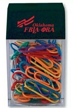 Paper Clip Dispenser W/ 80 Assorted Colored Paper Clips