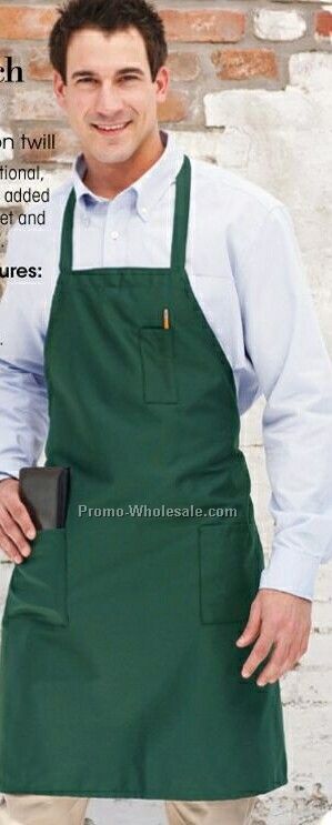 Pencil Patch Pocket Bib Apron (30"x34") /Blank