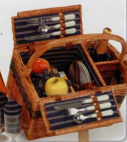 Picnic Plus Lenox 2 Person Handmade Picnic Basket