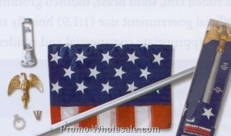 Pre-packaged U.s. Flag Kit With Telescoping Aluminum Pole