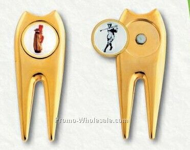Promotional Divot Tool Ball Marker With 3/4" Insert (8 Day Service)