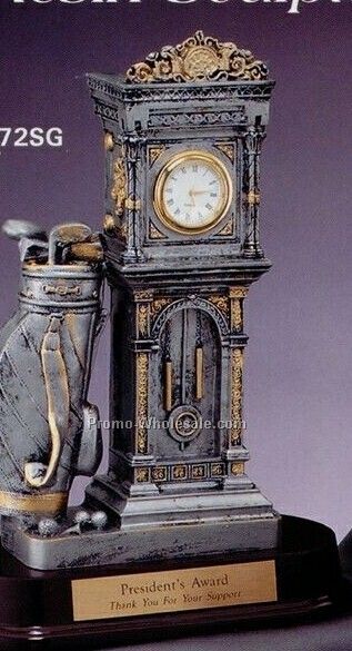 Resin Sculpture - Clock & Golf Bag