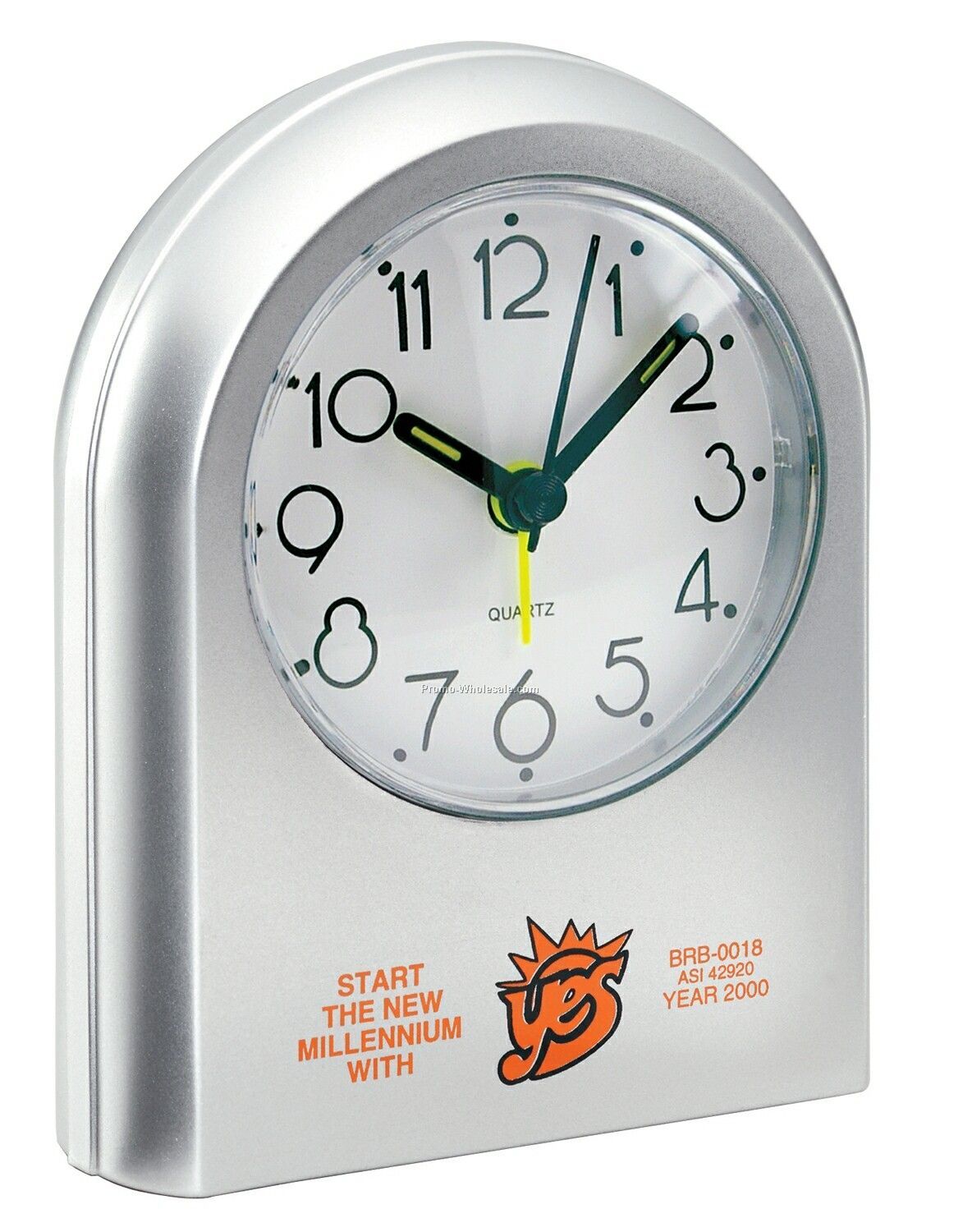 Silver Arch Abstract Art Alarm Clock (4-3/4"x3-3/4")
