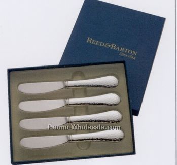 Silverplate Hammered Antique Hors D'oeuvre Gift Set