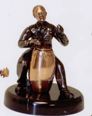 Sitting Drummer Player Figurine-copper Finish