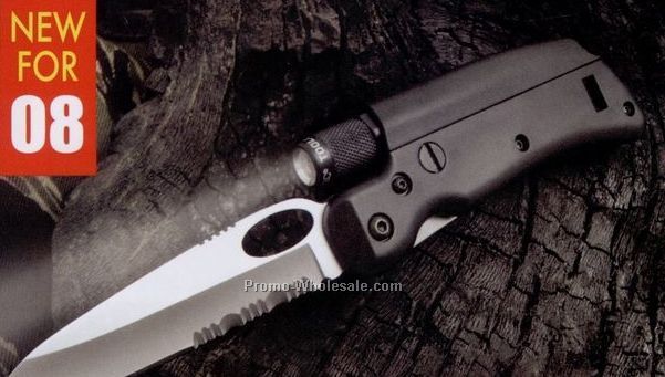 Sl Series Fire Pocket Knife W/ Whistle & Magnesium Alloy Fire Starter
