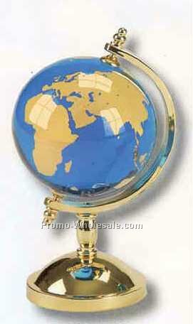 Spinning World 22 Carat Gold Plate Stand W/ Gold Continents