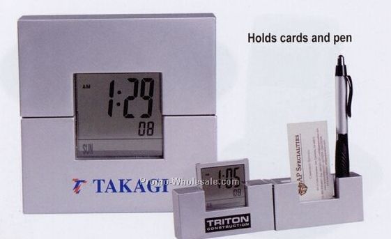 Square Digital Clock Desk Caddy (7-12 Days)