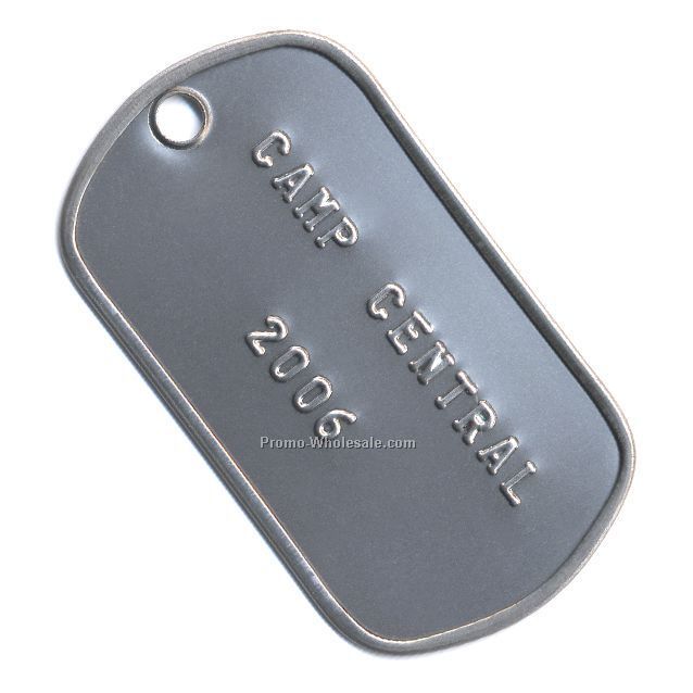 Stainless Steel Tag With 2 Lines Of Embossed Text