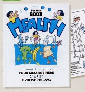 Stock Design Health Theme Coloring Book - Health (8-1/2"x11")