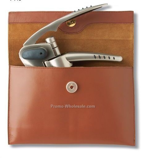 Swift Uncorking Machine Set With Leather Pouch
