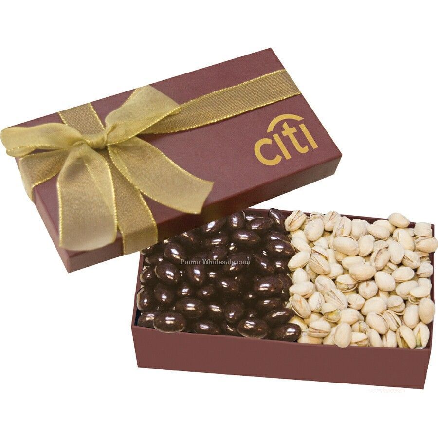 The Executive Chocolate Covered Almonds And Pistachio Box