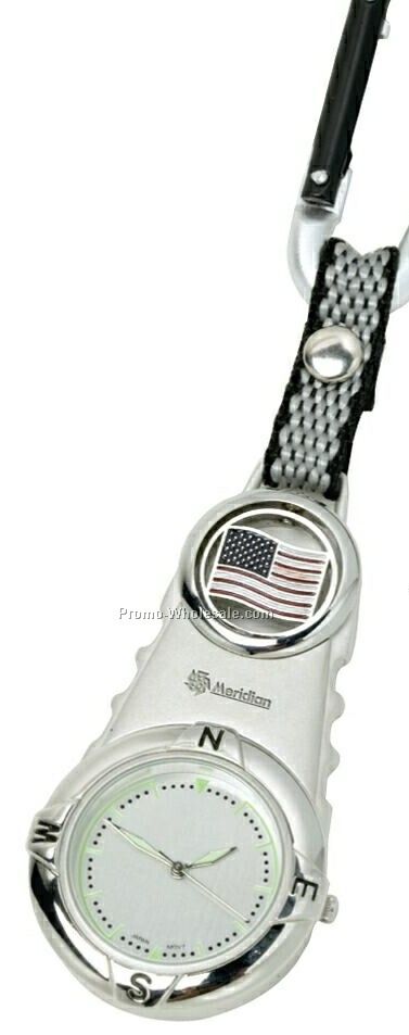 The Patriot Watch With Carabiner & Swivel American Flag