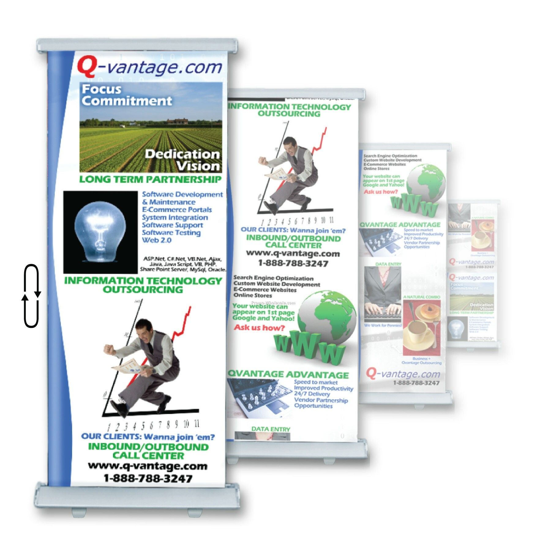 Trade Show Rotating Banner 7` Tall
