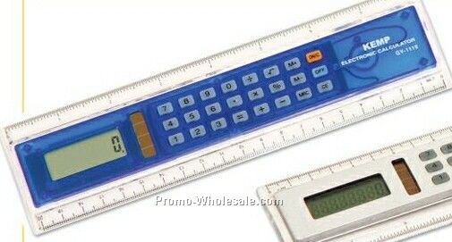 Translucent Blue Ruler With Calculator