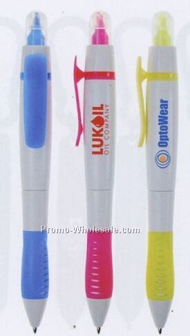 White Double Duty Pen Highlighter - Factory Direct (8-10 Weeks)