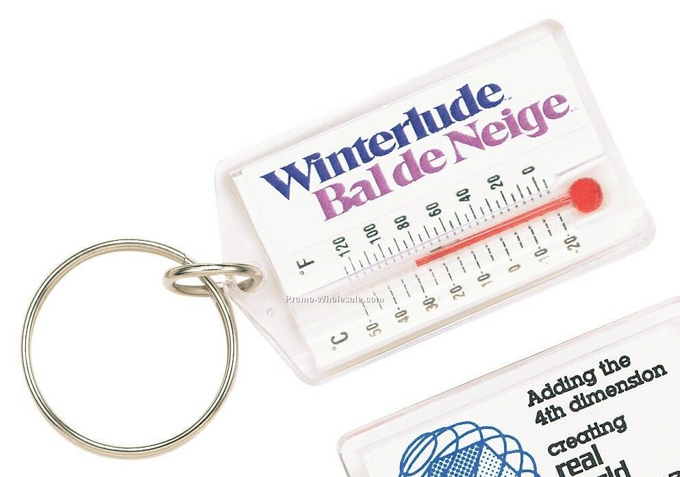 White Key Temp Tag W/ Thermometer (2-3/8"x1-1/2")