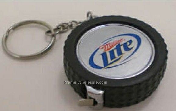 1-1/2" Round Tire Tape Measure Keychain