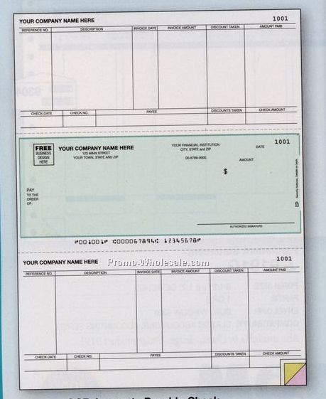 1 Part Ocr Accounts Payable Laser Check (Peachtree Compatible)