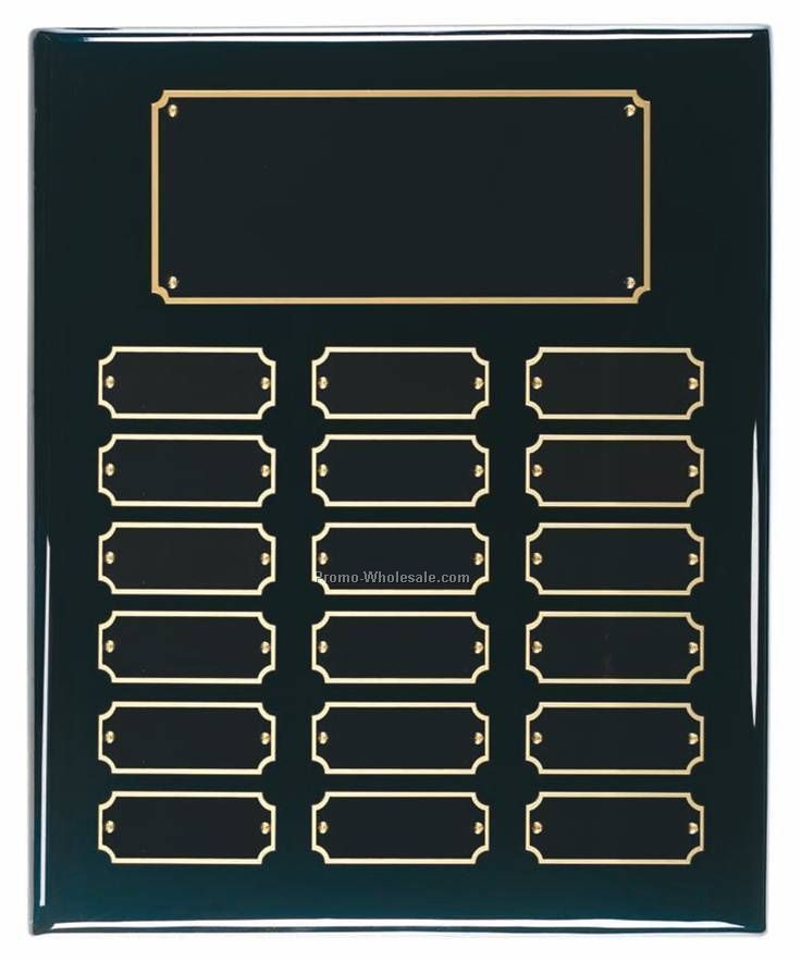 10-1/2" X 13" Black Piano Finish 18 Plate Perpetual Plaque