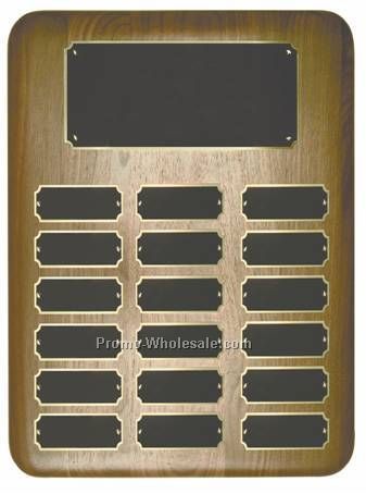 10-1/2" X 13" Elliptical Walnut 18 Plate Perpetual Plaque