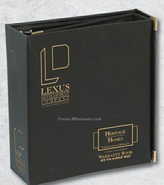 10-1/4"x12-1/2" Tri-fold Double Binder With Gold Corners