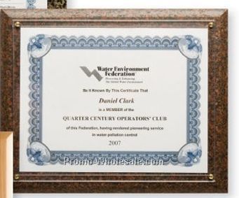 11"x13-1/2" Slide-in Dakota Burl Certificate Plaques (Mocha Granite)