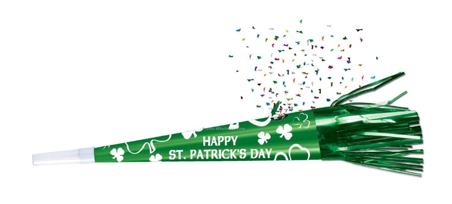 12" St. Patrick's Day Confetti Horn