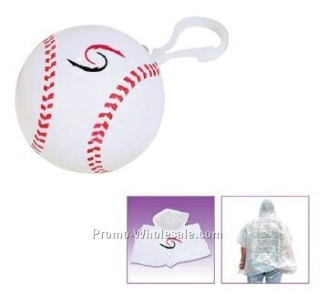 2-1/2 Diameter Baseball Poncho/White