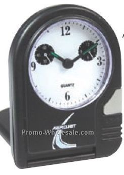 2-1/2"x3-1/4"x1/2" Folding Travel Alarm With Lighted Dial